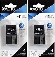 2-Pack - X-ACTO X411 Knife Blades with Dispenser Size 11 Blades, 15 Pieces each