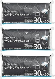 Shinko Synthetic Dragonfly Easy to Set in Pedal Pail Trash Bags, Translucent, 7.9 gal (30 L), Set of