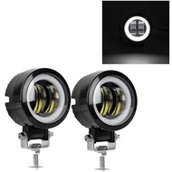 2PCS/1PC 12V-80V Waterproof Round Angel Eyes LED Light Portable Spotlights Motorcycle Offroad Truck 