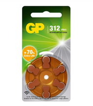 超霸 - GP超霸助聽器專用電池 - ZA312 6粒裝 +70% Extra Life (2519)[GPPBZZ31F010][C25]
