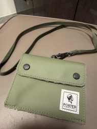 Porter International 綠色掛頸證件套 散紙包