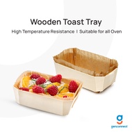[25/50PCS] Wooden Toast Tray Small Toast Mold Baking Accessories Toasted Tray Bread Comes with Paper