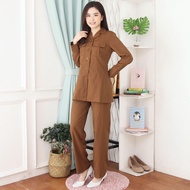 Jas Seragam Blazer Wanita Lynelle Collection Setelan Rok Span / Celana Panjang Pemda Aceh / Coklat T