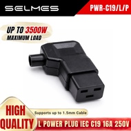 PDU / UPS L-Shape C19 IEC POWER PLUG 16A 250V Electrical Power Cable Cord Connector SELMES