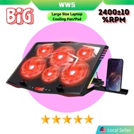 Gaming Laptop Cooling Pad/Cooling Fan K7 (Support 12inch To 21inch Laptop) (RGB) (Red)
