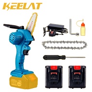 KEELAT KEC003 4" Mini Chainsaw Electric Cordless Chain Saw Portable Hand Chainsaw Wood Cutter Tree B