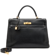 Hermès Black Clemence Kelly 35 Gold Hardware, 2004