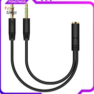 [Ft] Headphone Splitter Earphone Adapter Audio 35mm Female to 2 Male Jack Aux Cable