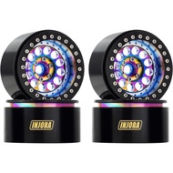 INJORA 224g Super Heavy Brass & Aluminum Deep Dish 2.2" Beadlock Wheel Rim for 1/10 RC Crawler Upgra