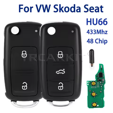 434MHz ID48 Chip Remote Key For Skoda For Seat For VW Golf Mk6 Caddy Eos Jetta Polo Scirocco Tiguan