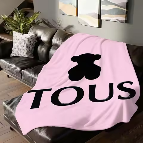 Fashion print T-TOUS Blanket For Sofa Office Bed Plane Travel Sleep Read Relax Camping Soft And Warm