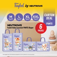 [BUNDLE OF 6 PACKS CARTON DEAL] FAYBEL Baby Essential Disposable Baby Diaper - PANTS (Various Sizes)