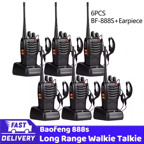 2pcs 4pcs 6pcs Baofeng BF-888S With Headphones 5km Long Range Walkie Talkie Two Way Radio Channel 16