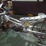Rangka Frame Dragbike Full Set Sleep Engine Wave Supra X Karisma 125 Shijiro CNC Project