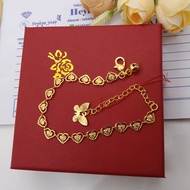 HeyKyo - Gelang Wanita dewasa Emas Muda 3.0 gram Free Box Cantik Gelang Model Rantai Love Terbaru l