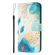 【A CUTE】 Cute Cat Butterfly Flower Painting Leather Flip Case For iphone 16 15 14 Pro Max Plus Walle