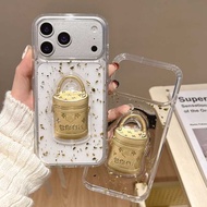 3D Gold Rich Bag 2026 New Year Clear Transparent Soft Phone Case hp for Apple iPhone 17 11 12 13 14 