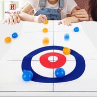 HILABEE Tabletop Curling Game Outdoor Activities Sports Camping 8x Curling Pucks