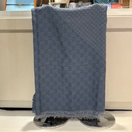 Gucci 藍色GG 印花 寬圍巾