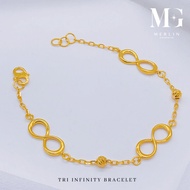 Merlin Goldsmith 22K 916 Gold Tri Infinity Bracelet