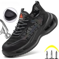 Breathable Men Safety Shoes Anti-smashing Anti-stab Lightweight Indestructible Shoes Summer Protecti