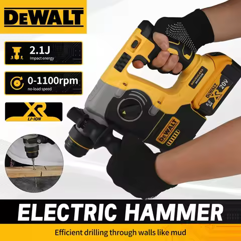 DeWALT DCH273 20V Li-ion Rotary Hammer Drill, 2.1J Impact Energy, 0-1100RPM, 6.0Ah XR Battery, Heavy