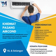 Upah Pasang Aircond Rumah Harga Pasang Air Cond Penghawa Dingin Murah Inverter/Non Inverter Penyaman