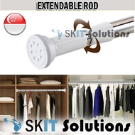 Curtain Rod Pole Laundry Shower Practical Stainless Steel Round Head Extendable Telescopic Tension Rod 2.5cm Diameter