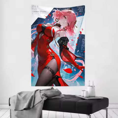 1pc Game Wuthering Waves Changli Tapestry Room Decor Wall Cloth Party Hanging Background Room Decor 