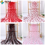 SUYO Valentine's Day Tablecloth, 2x1.5m Romantic Heart Gauze Table Runner, Durable Home Decoration D