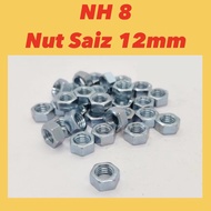 ( 1PCS ) NH 8 (12) 12MM NUT / NUT SIZE 12MM SCREW M8 NUT NUT SAIZ 12MM ( NH8 ) nut saiz 12 NH8