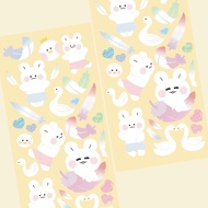 [DALZZI PLANET] Swan Feather Sticker / made korea sticker / diary sticker / daily sticker