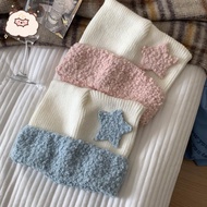 Cat Beanie Beanie Star Patch Crochet Knitted Hat Grunge Accessories