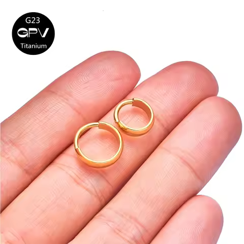 G23 F136 Titanium Earrings Cold Wind Preserved Color Vacuum Gold Plated Men's and Women's Earrings P