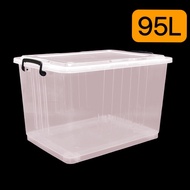 95L Big Clear Transparent Storage Box With Wheel SB026T / Bekas Simpanan Roda / Multipurpose Storage