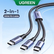 UGREEN 2-in-1 100W Type-C Fast Charging Cable for iPhone 15 Series, iPad, Macbook