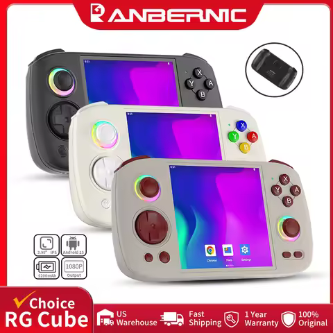 ANBERNIC RG Cube Handheld Game Console 3.95" IPS Touch Screen Android 5200mAh RGB Light Hall Joystic