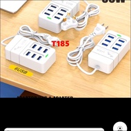 T185 ORIGINAL Charger 3 USB PD TYPE C 3A 65W PLUG CABLE 1 METER 6 USB 5V ADAPTOR USB A ADAP