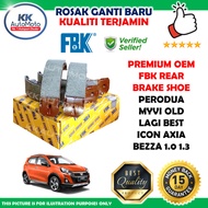 Perodua Myvi Old Lagi Best Icon 2005 - 2017 Axia Bezza Premium 1 Pair Set FBK Rear Brake Shoe Brek B