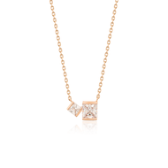 Glintz Eclat Necklace สร้อยคอเงินแท้ฝังด้วยเพชร cubic zirconia ทรงเหลี่ยม