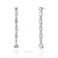 Neriza Jewelry/ ต่างหูระย้าออกงานเพชรสังเคราะห์ ประกายเทียบเท่าเพชรแท้ NE148