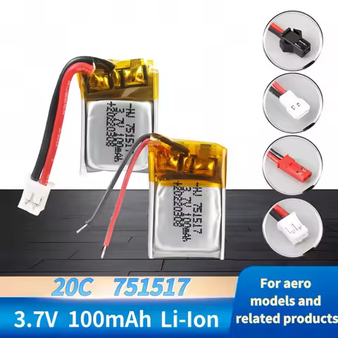 751517 Battery 3.7V 100mAh 20C Lipo Battery USB Charger For CX-10 CX10 CX12 JJ820 V646 JJ810 V676 RC