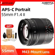 7Artisans 55mm F1.4 II Ideal Aperture Portrait-Length Lens Manual Fixed Focus Lens For Canon / S