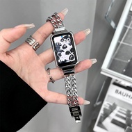 OPPO Watch Free/OPPO Bracelet 2 Metal Double Chain Strap Chanel Style With Frame Smart Replacement P