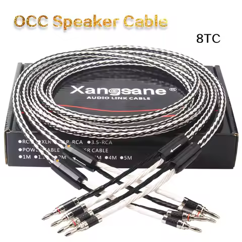 8TC single crystal copper OCC audio speaker cable HiFi amplifier speaker cable Banana plug- Banana p