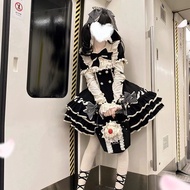 [Sweet Cake Dress] Striped Melaleuca Lolita Dress Black Sweet Cake Dress Lolita Melaleuca Cake lolit