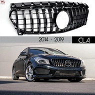W117 Grill, Black & Silver Front Radiator Grille for Mercedes CLA Class C117 4-Door Coupe X117 5-Doo