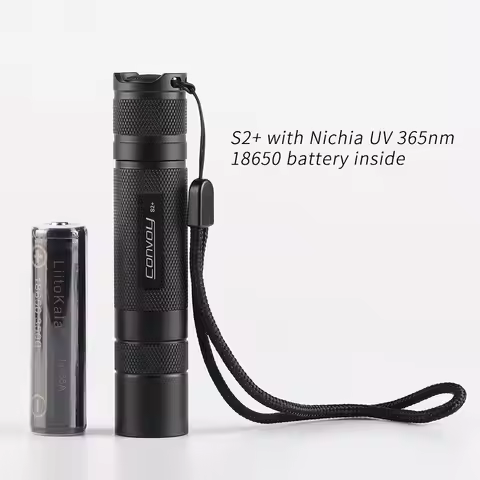 Convoy S2+ UV 365nm led flashlight ,Fluorescent agent detection,UVA 18650 Ultraviolet flashlight,wit
