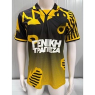 97-98 YD AEK Home Black Retro Short Sleeve Football Jersey S-XXL AA
