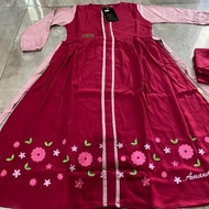 GAMIS AMANDA SALVINA KIDS RAYON TWILL PREMIUM BORDIR BUNGA TABUR KODE 380